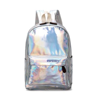 China Holographic Laser Hologram Waterproof Iridescent Rainbow Luminous Backpack Women Holographic Backpack for sale