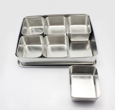 China Eco-friendly 304 Thickened Stainless Steel Square Seasoning Box Japanese Seasoning Box Set for sale