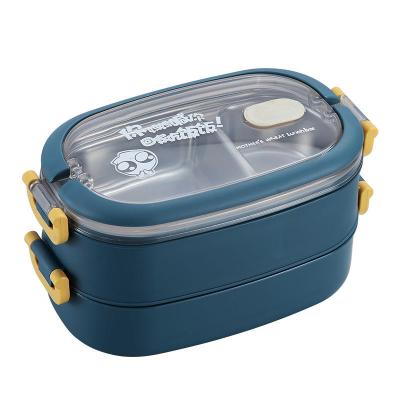 China 304 Stainless Steel Disposable Lunch Box, Bento Box, Insulated Compartment Insulated, 2 Layers for sale