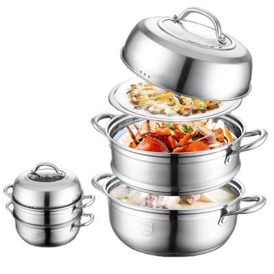 China Cooking Food 304 Multifunctional Thickened Stainless Steel Composite Bottom Steamer for sale