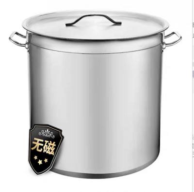 China Durable Thickened Large Capacity Round Soup Barrel Stainless Steel Barrel With Lid Bottom Soup Pot for sale