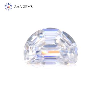 China Jewelry Making AAA Gems Wholesale High Purity Moissanite Stones DEF VVS Moissanite Half Moon Loose Shape Moissanite for sale