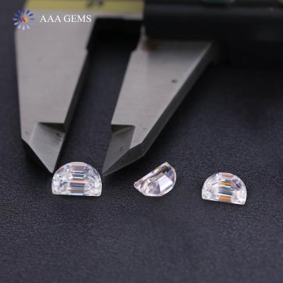 China Jewelry Making AAA Gems GRA DEF VVS Certified Moissanite Half Moon 3*5-5*7mm Half Moon Moissanite For Jewelry Making Moissanite Loose for sale