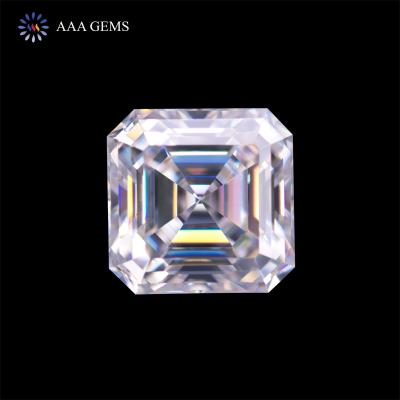 China Jewelry Making AAA Gems Hot Sale Moissanite Stone White Color Loose Synthetic Moissanite Diamond Asscher Moissanite for sale