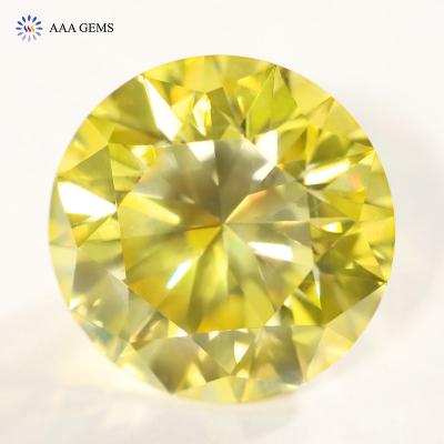 China Yellow Star Round Shape Moissanite GRI Certificate DE Color VVS Yellow Moissanite for sale