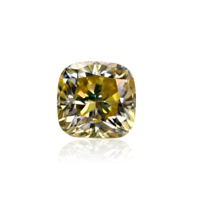 China Star DEF Lab Developed High Grade Quality Wholesale Cushion Cut 1.5CT To Like Yellow Moissanite Diamond for sale