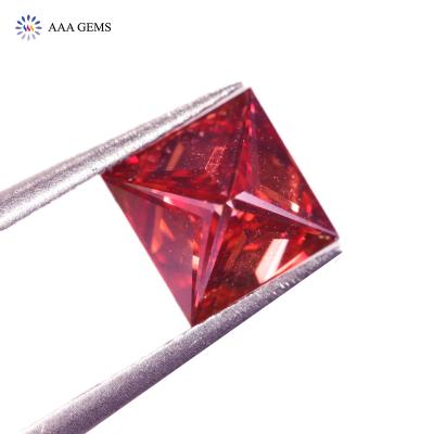 China Princess Cut Moissanite GRI Red Star C&C DE Color VVS Certificate 3-13mm 1cts Red Moissanite for sale