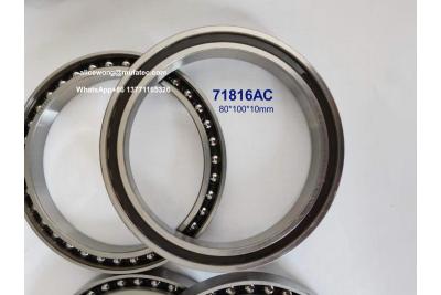 China 71816AC Excavator Bearings 80x100x10mm High Precision Thin-Section Ball Bearings zu verkaufen