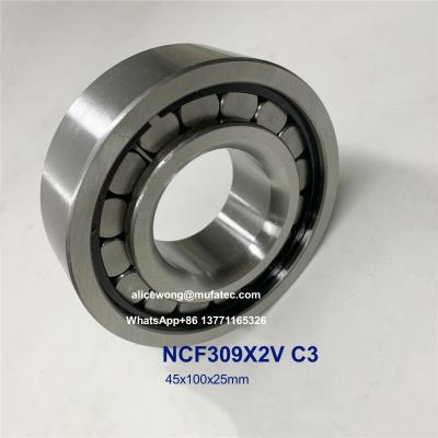 China NCF309X2V C3 Cylindrical Roller Bearings 45x100x25mm Full Complement Roller Bearings for sale