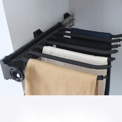 China Adjustable Cabinet (Waist) Rack Wardrobe Pants Hanger Pull Out Pants Rack Built In Cabinet for sale