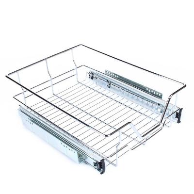 China Sustainable Chrome Pull Out Wire Basket Storage Basket Drawers Sliding Grid for sale