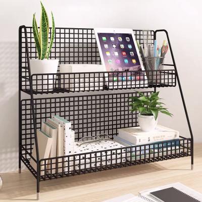 China Customized Best Selling Viable 2-Layer Metal Household Storage Desktop Basket for sale