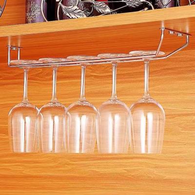 China Wholesale Viable Save Space 304 Stainless Steel Wine Glass Hanging Rack For Goblet for sale