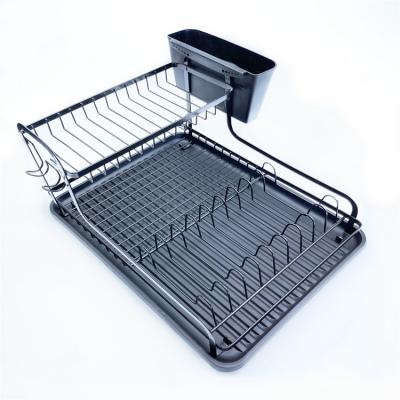 China 2 Layers Stainless Steel Kitchen Storage Dish Drying Washable Dish Drainer Racks for sale