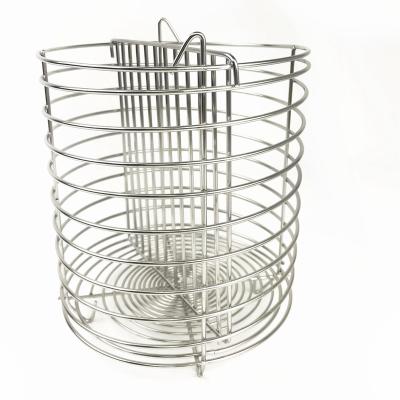 China Commercial Round Food Equipment Metal Wire Small Frying Basket Mini Chicken Fryer Basket Strainer for sale