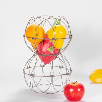 China LW Viable Hot Selling Various Styles Living Room Fruit Tray Creative Basket Storage Fruit Wire Basket for sale