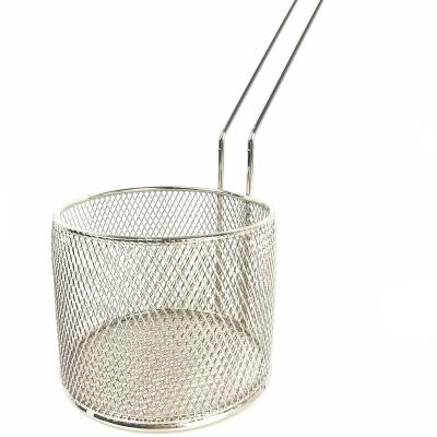 China Durable High Quality Hotel Commercial Cylindrical Metal Long-Handle Deep Fryer Basket for sale