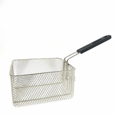 China Sustainable Metal Frying Basket Commercial Kitchen Accessories Iron Fryer Basket Fried Food Filter French Fries Frying Basket Strainer for sale