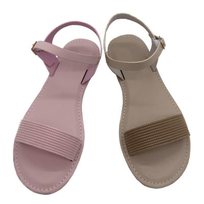 China Wholesale Fashion Trend Summer New Women Non Slip Outdoor Breathable Slip-On Ladies TPR Ladies Beach Flat Sandals for sale