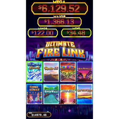 China Fire Link Slot Game Multi 8 in 1 Screen Vertical Fire Link Slot Machine with Touch Button Panel with Bill Acceptor HW-SGC-04-43-1 for sale