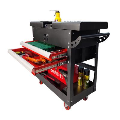 China Strong and beautiful car repair garage workshop model new with guide tool car tool cabinet cover push-pull auto workshop repair and finishing cabinet for sale