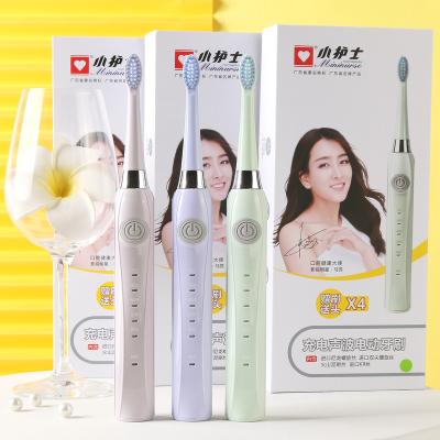 China Electric Toothbrush USB Travel Battery Rechargeable Waterproof Toothbrush with 3 Replacement Heads for sale