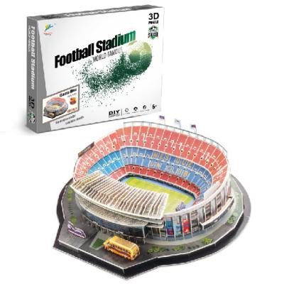 China Hot Selling Eco-friendly DIY 3D Puzzle Learning Football Stadium Assembled Building Model Jigsaw Puzzle Toys For Adult/Children Education Toys World for sale