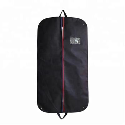 China Black Durable Non Woven Breathable Suit Foldable Garment Bag for sale