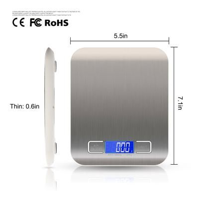 China Low Moq Food Scale Factory Supplier Portable Kitchen Digital Electronic Kitchen Scale 18*14*3.7cm for sale