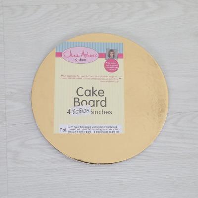 China 8 Inch Disposable Luxury High Quality Round Panel Paper Cake Yellow Cake Stand For Different Occasions for sale