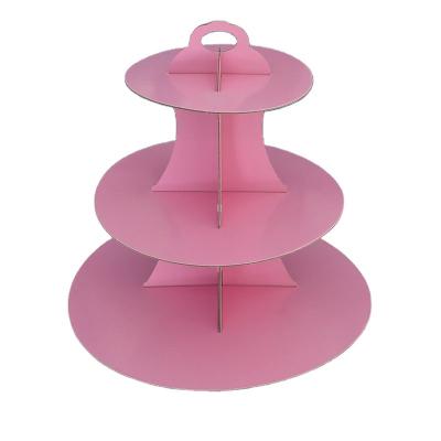 China Factory Direct Selling New Design Disposable Afternoon Tea Party Wedding Cupcake Display Cardboard Paper Cake Stand for sale