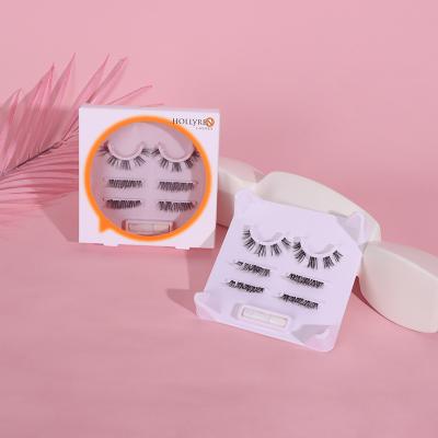 China Pre Cut Lashes Hollyren's Faux Mink Individual Eyelash Premade Fan Lashes Different 8-16mm Wholesale Segmented Packaging Eyelash Custom for sale