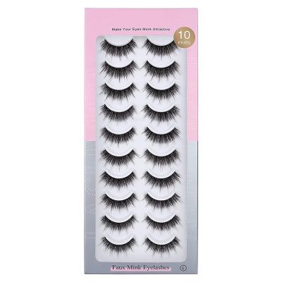 China 7pair 10pair Wholesale Private Label Fake Silk Volume Lash Extensions Thick Mink Clear Band False Eyelashes for sale