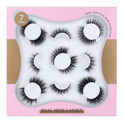 China Hollyren 7pair Black Dramatic Lashes 3D Mink False Eyelashes Sets Wholesale Bulk Strip 3D Mink Lashes Natural False Eyelashes For Makeup for sale