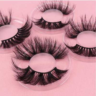 China Fluffy/3d Effect/Dense Handmade Wholesale Mink Eyelash Custom Label 25mm /27mm /30mm Volume Faux Silk Mega Lick With Fluffy Synthetic Fibers for sale