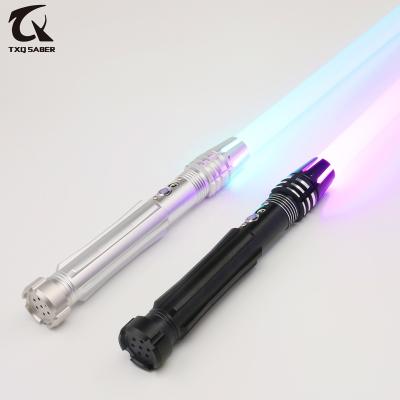 China Aluminum alloy& Polycarbonate TXQSABER E15 Dangle Dueling Lighsaber with Heavy 1 Inch Blade Blaster Lock Up 10 Sound Fonts 12 Colors Kylo Ren for sale