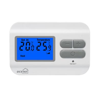 China 220V Heat Resistant Non Programmable Digital Heating Room Thermostat With Battery Supply for sale