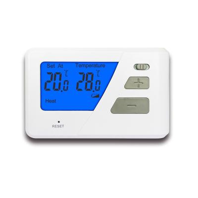 China Contemporary Blue Backlight Digital Telecom Room Thermostat For Electric Heating System for sale