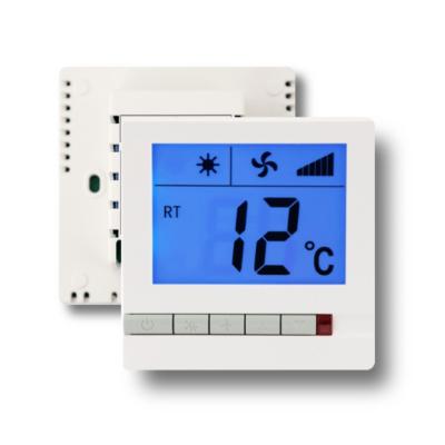 China White Hotel 230V 3 Speed ​​Digital Thermostat For Fan Coil Units for sale