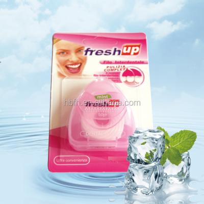 China Teeth clean triangle dental floss candy floss 50m in card, candy floss wholesale for sale