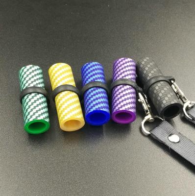 China Durable / Recyable Color Carbon Fiber Style Shisha Silicone Mouth Tips Mouthpieces With Hanging Ropehookah Tips for sale