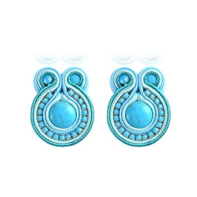 China Luxury Handmade Weave Female Earring Crystal Earring Banquet Gifts BOHEMIA Light Soutache Drop Earring Ethnic Jewelry for sale