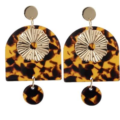 China BOHEMIA Fashion Jewelry Colorful Tortoiseshell Women's Fashion Geometry Earring Acetate Earrings Big Dangle Earrings Flamenco Accessories New for sale