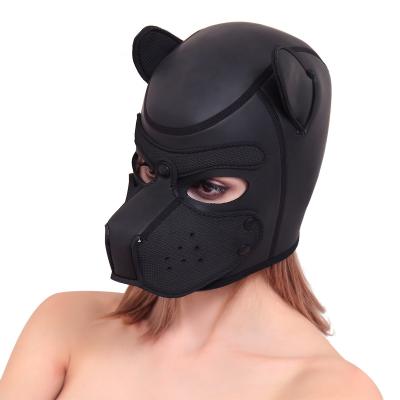 China BDSM Sex SM Cosplay Sponge Mask Women Girl Dog Head Dress Fun Hood for sale