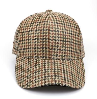 China COMMON Houndstooth Baseball Cap Autumn And Winter Youth Art Baseball Cap Fashion Casual Wild Hat for sale