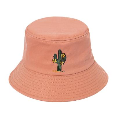 China Wild Big Head Cactus Embroidery Spring And Summer Sunshade Trend Fisherman Sunproof Hat for sale