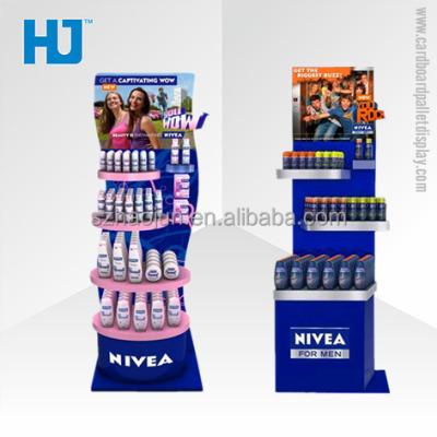 China Walmart Nivea Detergent Cardboard Trash Can Retail Hot Selling Custom Face Display for sale