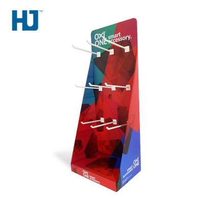 China 350g CCNB & K6+ Corrugated Custom Pop Cardboard Pocket Paper Display Stand With Hooks For Medicine for sale