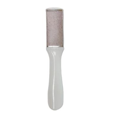 China Hot Selling Portable Stainless Steel Hard Skin Remove Double Side Foot File With Plastic Handle Pedicure Tools Foot Care for sale