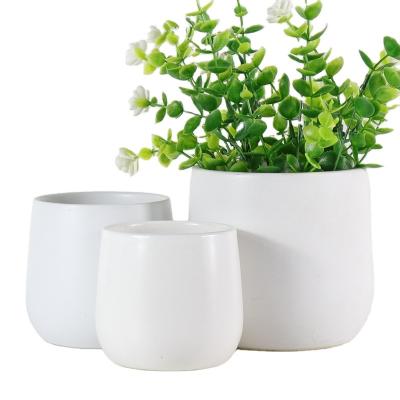 China Garden Style Matte Flowerpot Plants Green Plant Succulent Decorations Small Balcony Ceramic Minimalist White Nordic Nordic Planter for sale